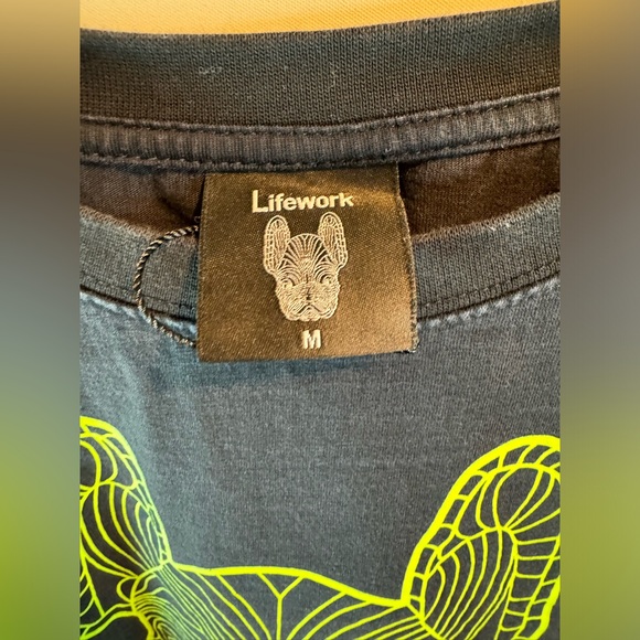 Lifework Big Radog Black /Green T Shirt Size Medium Crew Neck Short Sleeve - Picture 9 of 16